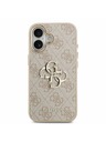 Guess Guess PU Leather 4G Metal Logo Gold Frame Zadnji Ovitek za iPhone 17 Pink