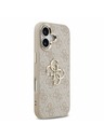 Guess Guess PU Leather 4G Metal Logo Gold Frame Zadnji Ovitek za iPhone 17 Pink