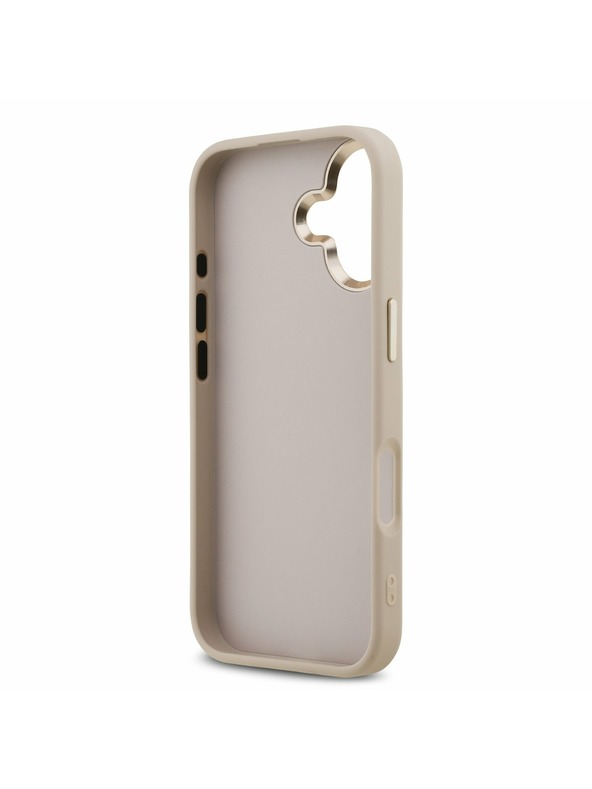 Guess Guess PU Leather 4G Metal Logo Gold Frame Zadnji Ovitek za iPhone 17 Pink