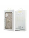 Guess Guess PU Leather 4G Metal Logo Gold Frame Zadnji Ovitek za iPhone 17 Pink