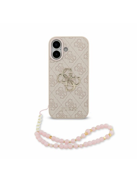 Guess Guess PU 4G Metal Logo Strap Zadnji Ovitek za iPhone 17 Pink