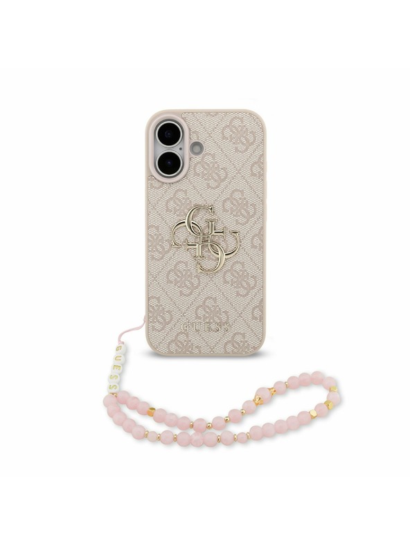 Guess Guess PU 4G Metal Logo Strap Zadnji Ovitek za iPhone 17 Pink