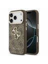 Guess Guess PU Leather 4G Metal Logo Gold Frame Zadnji Ovitek za iPhone 17 Pro Brown
