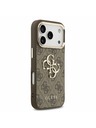 Guess Guess PU Leather 4G Metal Logo Gold Frame Zadnji Ovitek za iPhone 17 Pro Brown