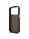 Guess Guess PU Leather 4G Metal Logo Gold Frame Zadnji Ovitek za iPhone 17 Pro Brown