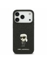 Karl Lagerfeld Karl Lagerfeld Fixed Glitter Metal Ikonik Zadnji Ovitek za iPhone 17 Pro Black