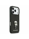 Karl Lagerfeld Karl Lagerfeld Fixed Glitter Metal Ikonik Zadnji Ovitek za iPhone 17 Pro Black