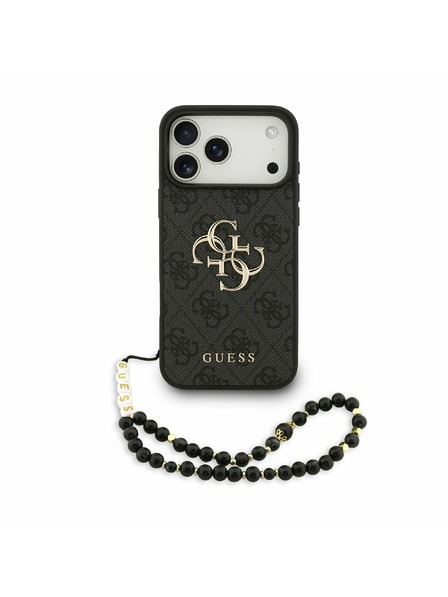 Guess Guess PU 4G Metal Logo Strap Zadnji Ovitek za iPhone 17 Pro Max Black