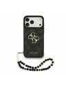 Guess Guess PU 4G Metal Logo Strap Zadnji Ovitek za iPhone 17 Pro Max Black