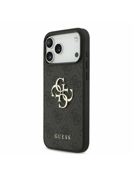 Guess Guess PU 4G Metal Logo Strap Zadnji Ovitek za iPhone 17 Pro Max Black