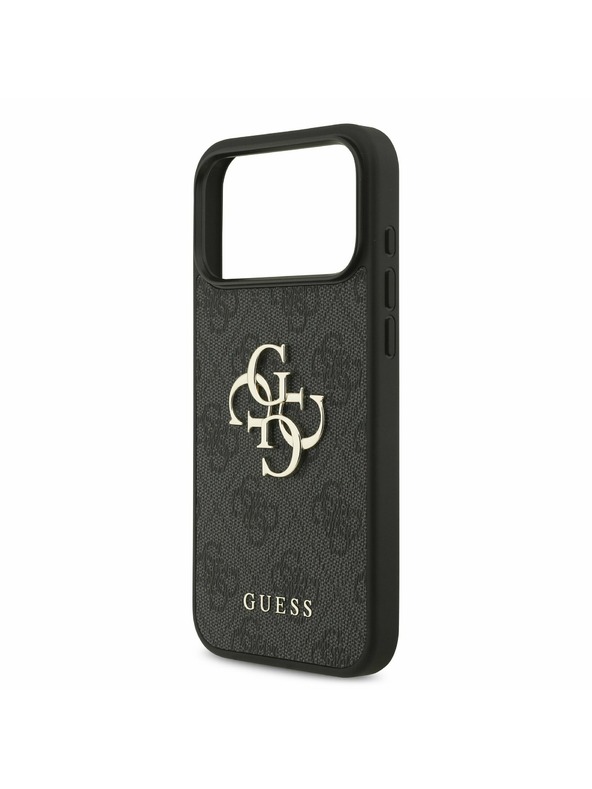 Guess Guess PU 4G Metal Logo Strap Zadnji Ovitek za iPhone 17 Pro Max Black