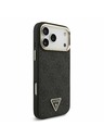 Guess Guess PU Leather 4G Strass Triangle Logo Gold Frame MagSafe Zadnji Ovitek za iPhone 17 Pro Max Black
