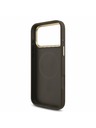 Guess Guess PU Leather 4G Strass Triangle Logo Gold Frame MagSafe Zadnji Ovitek za iPhone 17 Pro Max Brown