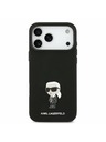 Karl Lagerfeld Karl Lagerfeld Liquid Silicone Metal Ikonik Zadnji Ovitek za iPhone 17 Pro Max Black