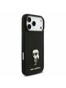 Karl Lagerfeld Karl Lagerfeld Liquid Silicone Metal Ikonik Zadnji Ovitek za iPhone 17 Pro Max Black