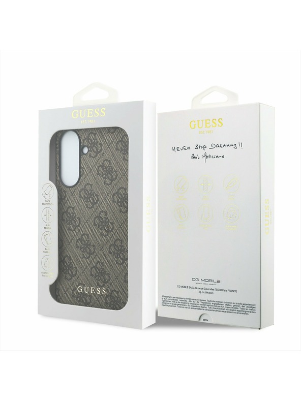 Guess Guess PU 4G Metal Classic Logo Zadnji Ovitek za Samsung Galaxy A37 Brown