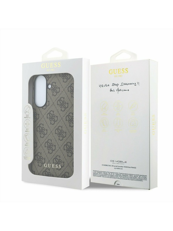 Guess Guess PU 4G Metal Classic Logo Zadnji Ovitek za Samsung Galaxy A57 Brown