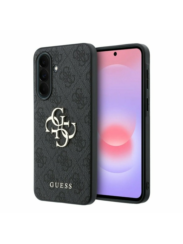 Guess Guess PU 4G Metal Logo Zadnji Ovitek za Samsung Galaxy A37 Grey