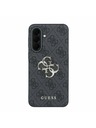 Guess Guess PU 4G Metal Logo Zadnji Ovitek za Samsung Galaxy A37 Grey