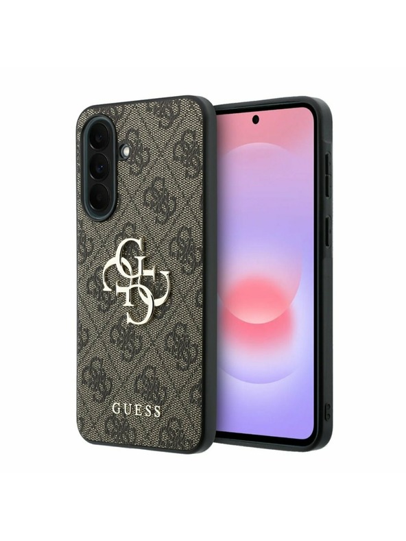 Guess Guess PU 4G Metal Logo Zadnji Ovitek za Samsung Galaxy A37 Brown