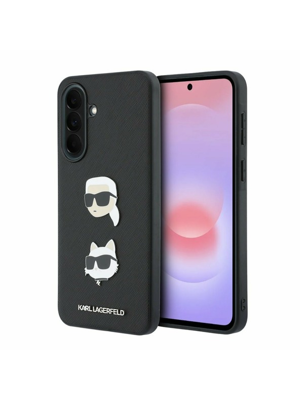 Karl Lagerfeld Karl Lagerfeld Liquid Silicone Metal Karl and Choupette Zadnji Ovitek za Samsung Galaxy A37 Black