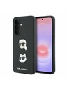 Karl Lagerfeld Karl Lagerfeld Liquid Silicone Metal Karl and Choupette Zadnji Ovitek za Samsung Galaxy A37 Black
