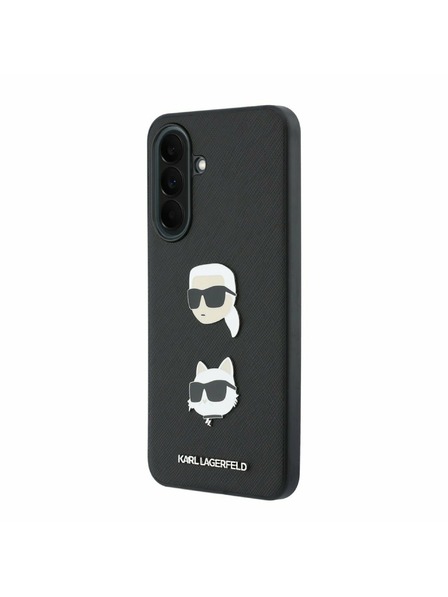 Karl Lagerfeld Karl Lagerfeld Liquid Silicone Metal Karl and Choupette Zadnji Ovitek za Samsung Galaxy A37 Black