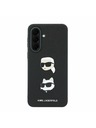 Karl Lagerfeld Karl Lagerfeld Liquid Silicone Metal Karl and Choupette Zadnji Ovitek za Samsung Galaxy A37 Black