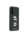 Karl Lagerfeld Karl Lagerfeld Liquid Silicone Metal Karl and Choupette Zadnji Ovitek za Samsung Galaxy A37 Black