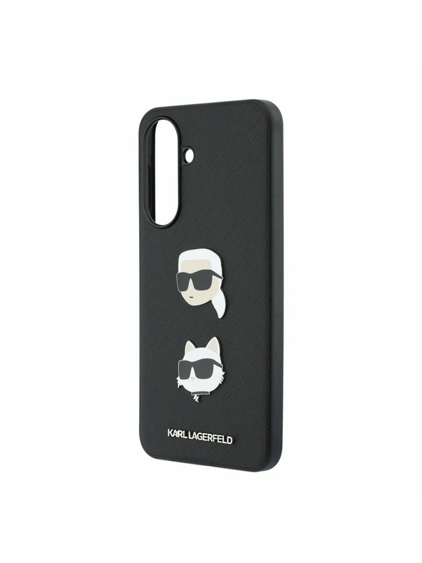 Karl Lagerfeld Karl Lagerfeld Liquid Silicone Metal Karl and Choupette Zadnji Ovitek za Samsung Galaxy A37 Black