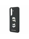 Karl Lagerfeld Karl Lagerfeld Liquid Silicone Metal Karl and Choupette Zadnji Ovitek za Samsung Galaxy A37 Black