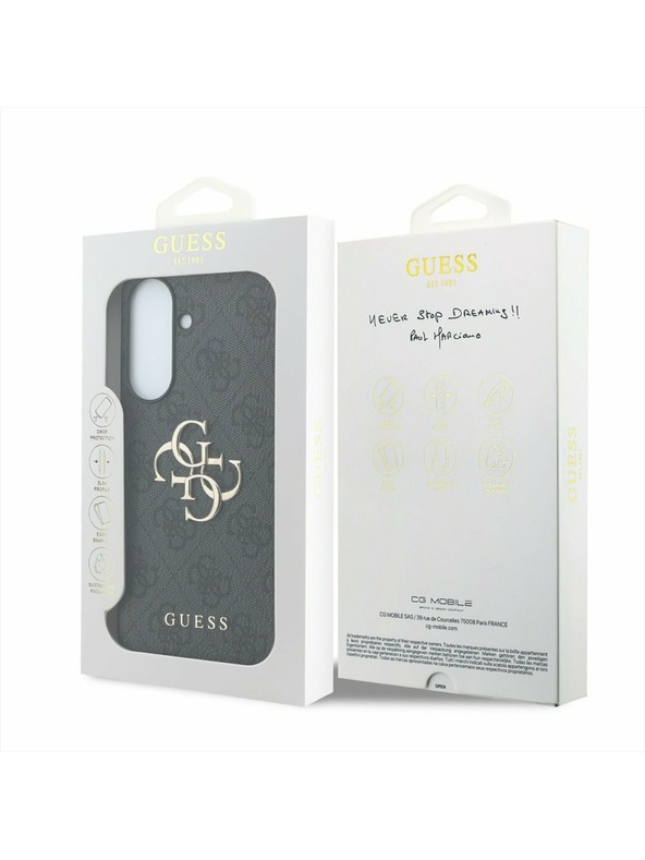 Guess Guess PU 4G Metal Logo Zadnji Ovitek za Samsung Galaxy A57 Grey