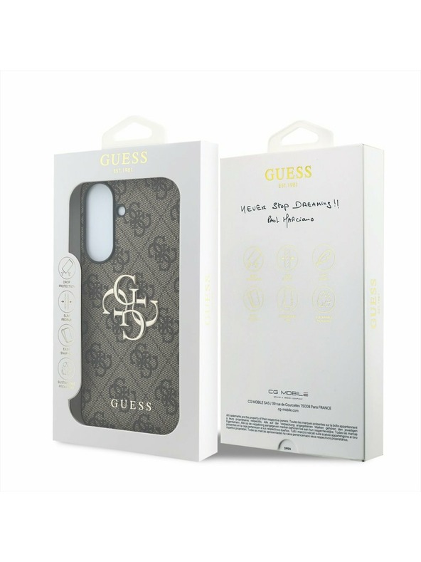 Guess Guess PU 4G Metal Logo Zadnji Ovitek za Samsung Galaxy A57 Brown