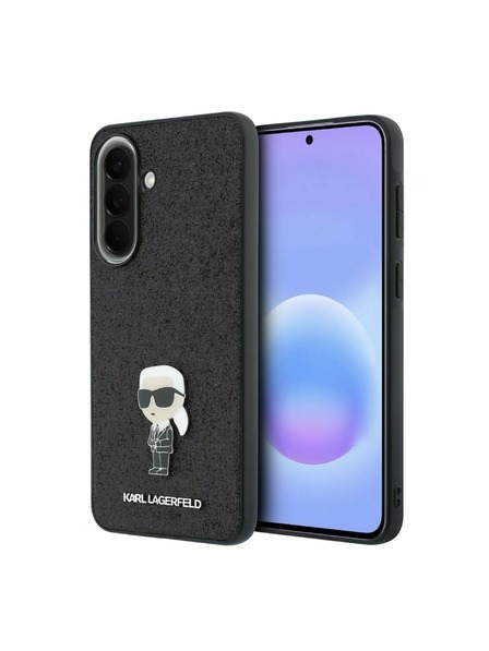 Karl Lagerfeld Karl Lagerfeld Fixed Glitter Metal Ikonik Zadnji Ovitek za Samsung Galaxy A57 Black