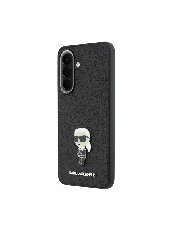 Karl Lagerfeld Karl Lagerfeld Fixed Glitter Metal Ikonik Zadnji Ovitek za Samsung Galaxy A57 Black