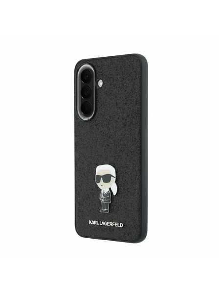 Karl Lagerfeld Karl Lagerfeld Fixed Glitter Metal Ikonik Zadnji Ovitek za Samsung Galaxy A57 Black