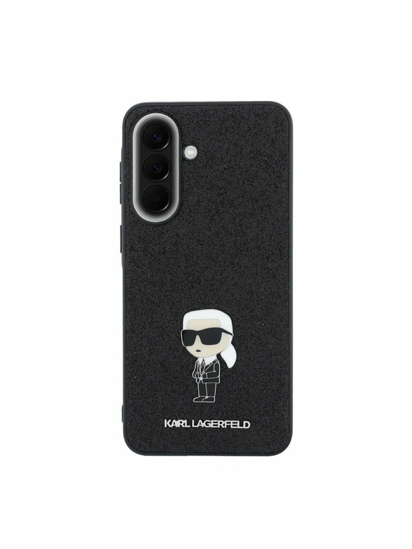 Karl Lagerfeld Karl Lagerfeld Fixed Glitter Metal Ikonik Zadnji Ovitek za Samsung Galaxy A57 Black