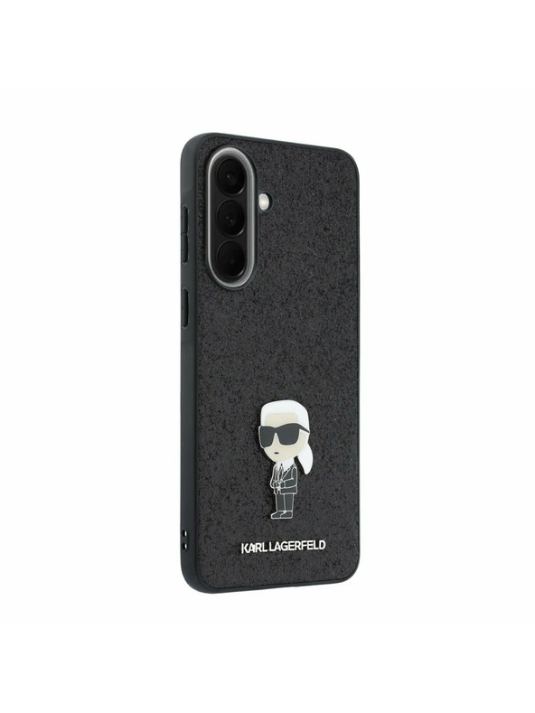 Karl Lagerfeld Karl Lagerfeld Fixed Glitter Metal Ikonik Zadnji Ovitek za Samsung Galaxy A57 Black