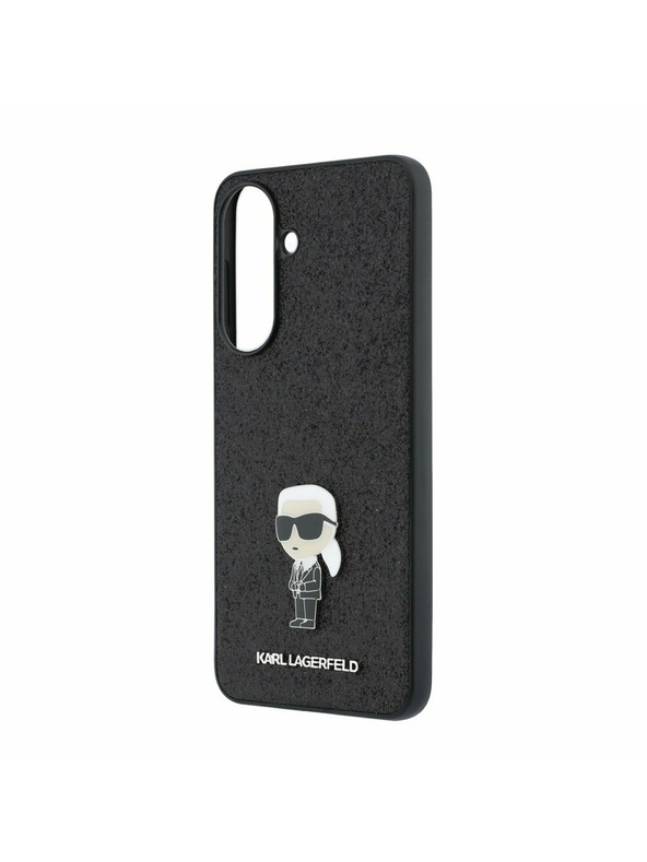 Karl Lagerfeld Karl Lagerfeld Fixed Glitter Metal Ikonik Zadnji Ovitek za Samsung Galaxy A57 Black