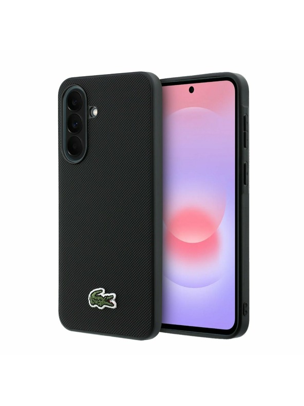 Lacoste Lacoste Iconic Petit Pique Woven Logo MagSafe Zadnji Ovitek za Samsung Galaxy A37 Black