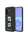 Karl Lagerfeld Karl Lagerfeld Liquid Silicone Metal Karl and Choupette Zadnji Ovitek za Samsung Galaxy A57 Black