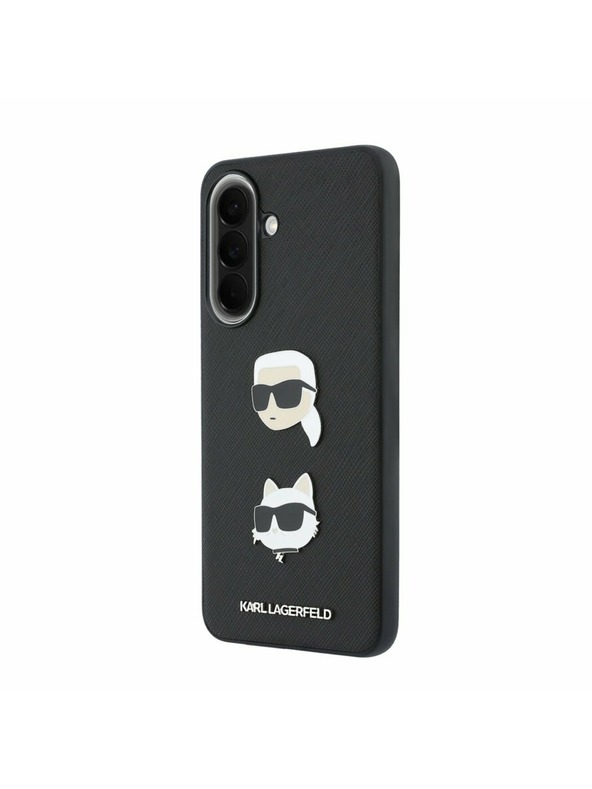 Karl Lagerfeld Karl Lagerfeld Liquid Silicone Metal Karl and Choupette Zadnji Ovitek za Samsung Galaxy A57 Black