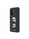 Karl Lagerfeld Karl Lagerfeld Liquid Silicone Metal Karl and Choupette Zadnji Ovitek za Samsung Galaxy A57 Black