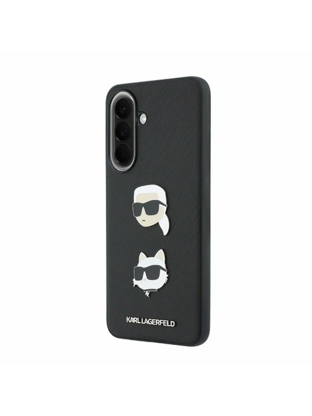 Karl Lagerfeld Karl Lagerfeld Liquid Silicone Metal Karl and Choupette Zadnji Ovitek za Samsung Galaxy A57 Black