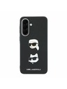 Karl Lagerfeld Karl Lagerfeld Liquid Silicone Metal Karl and Choupette Zadnji Ovitek za Samsung Galaxy A57 Black