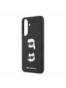 Karl Lagerfeld Karl Lagerfeld Liquid Silicone Metal Karl and Choupette Zadnji Ovitek za Samsung Galaxy A57 Black