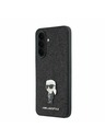 Karl Lagerfeld Karl Lagerfeld Fixed Glitter Metal Ikonik Zadnji Ovitek za Samsung Galaxy A37 Black