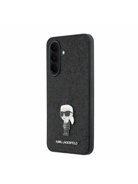 Karl Lagerfeld Karl Lagerfeld Fixed Glitter Metal Ikonik Zadnji Ovitek za Samsung Galaxy A37 Black