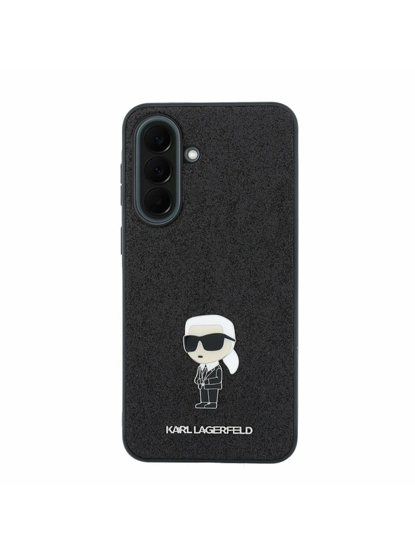 Karl Lagerfeld Karl Lagerfeld Fixed Glitter Metal Ikonik Zadnji Ovitek za Samsung Galaxy A37 Black