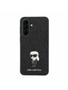 Karl Lagerfeld Karl Lagerfeld Fixed Glitter Metal Ikonik Zadnji Ovitek za Samsung Galaxy A37 Black